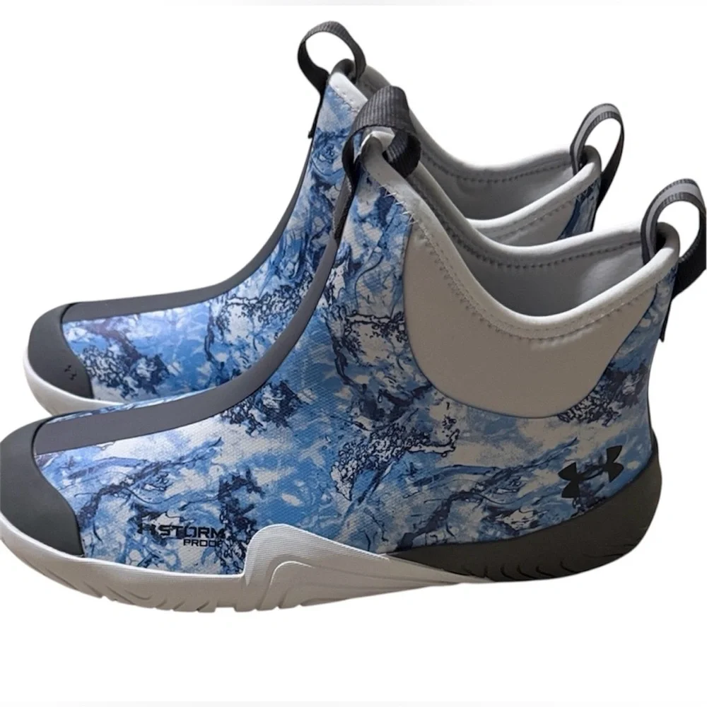 Under Armour Men’s Shoreman Water Camo Print Fishing Ankle Deck Boots,Size 12